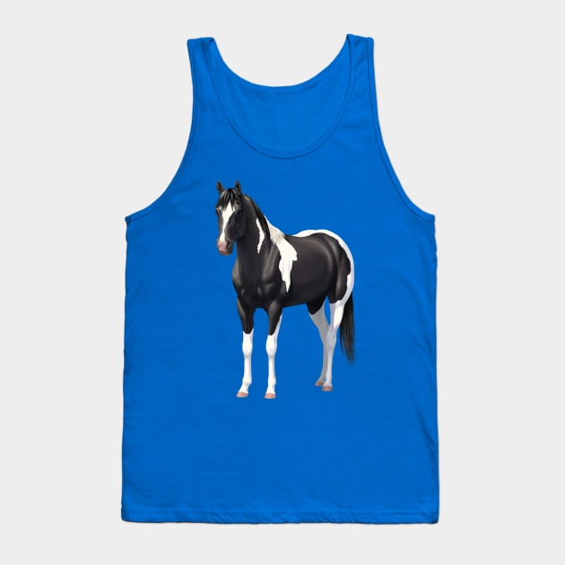 Beautiful Black Pinto Quarter Horse Paint Stallion Tank Top by csforest